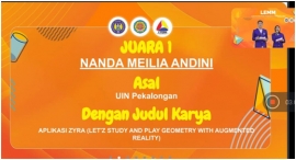 Kembangkan Teknologi Augmented Reality, Nanda Meilia Raih Juara 1 Lomba Media Pembelajaran Matematika